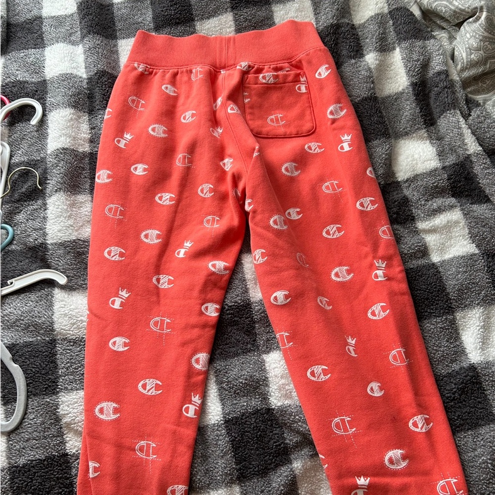 Orange champion sweatpants. Worn once/twice. great condition. size small - Picture 2 of 2